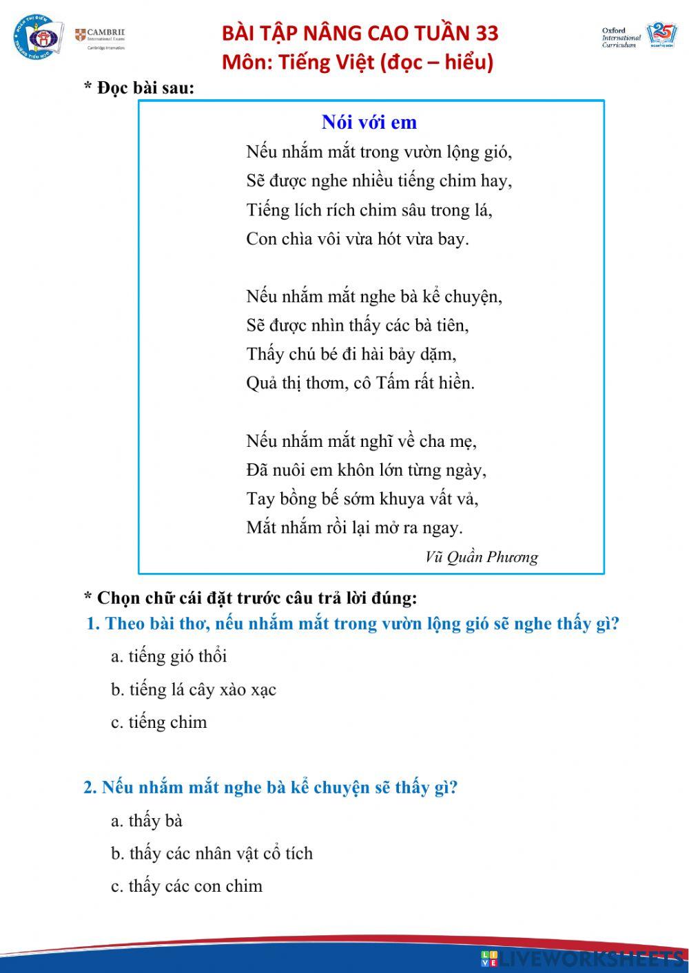 Bài tập tuần 33