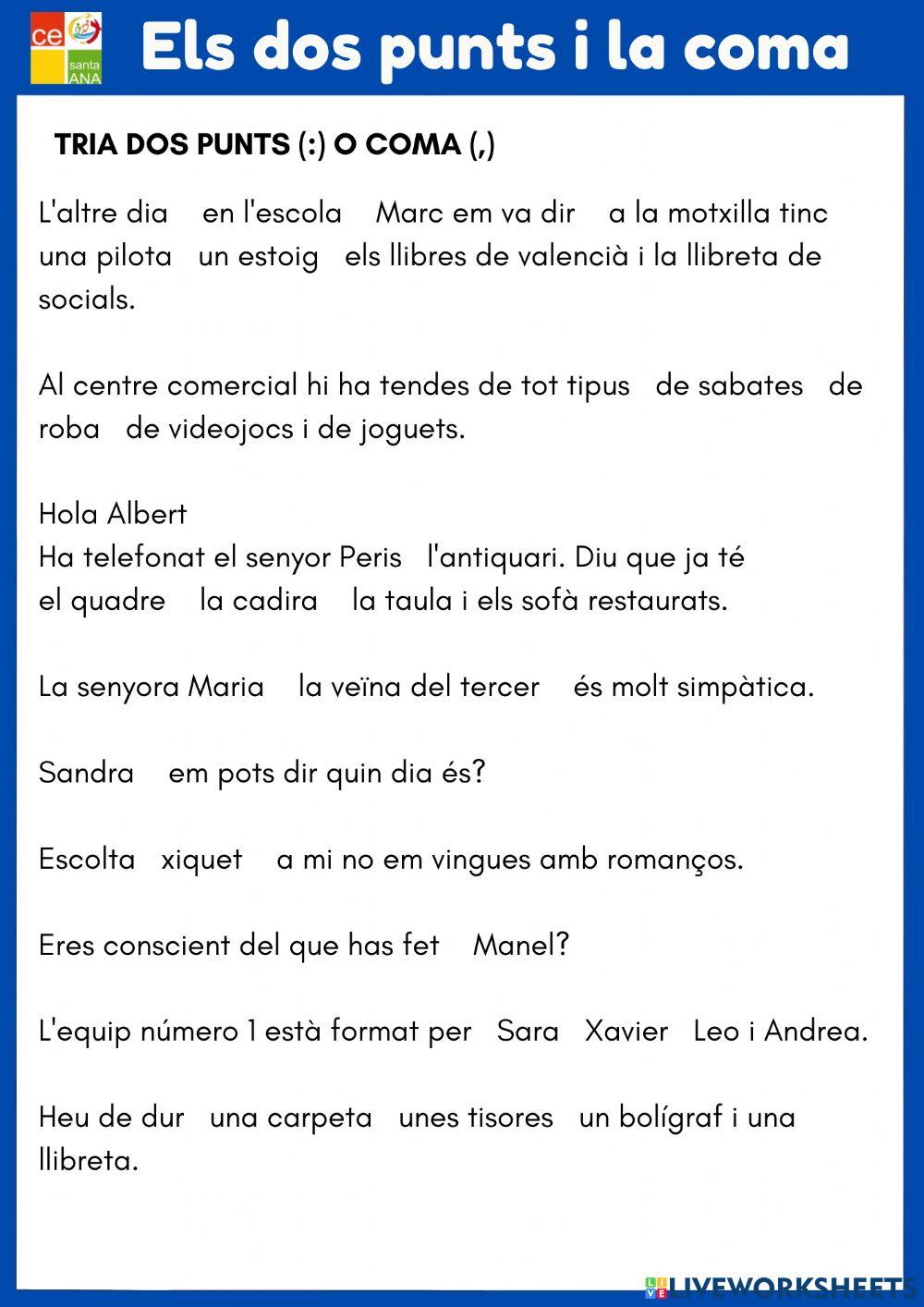 La coma i els dos punts