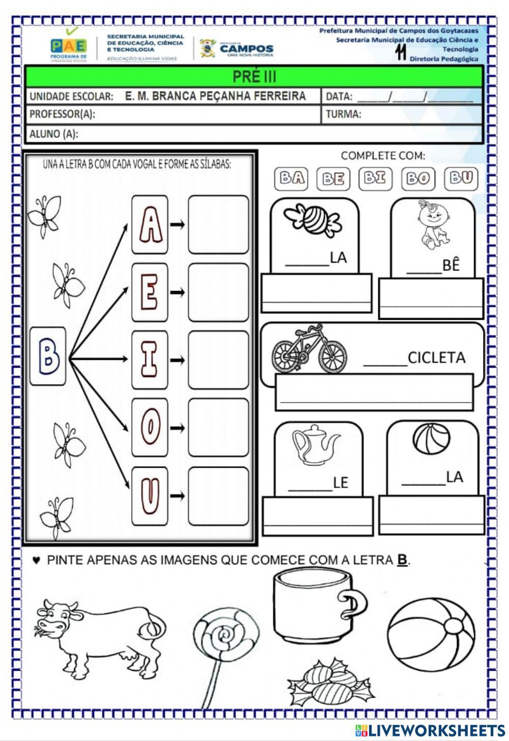 Família silábica do b