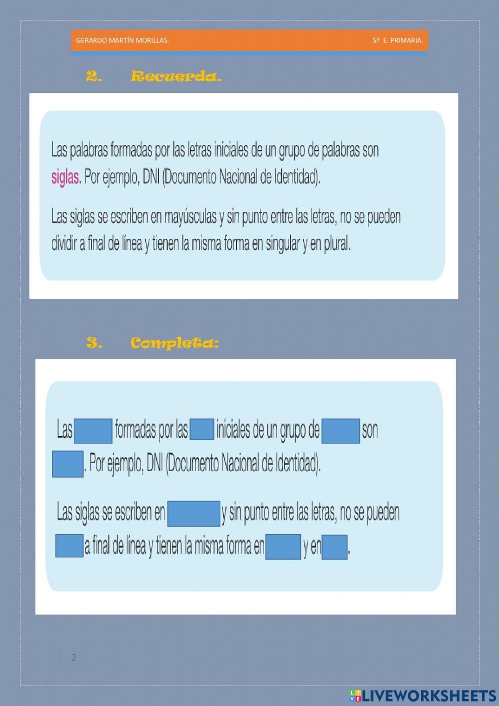 Taller de vocabulario. Ficha 12.