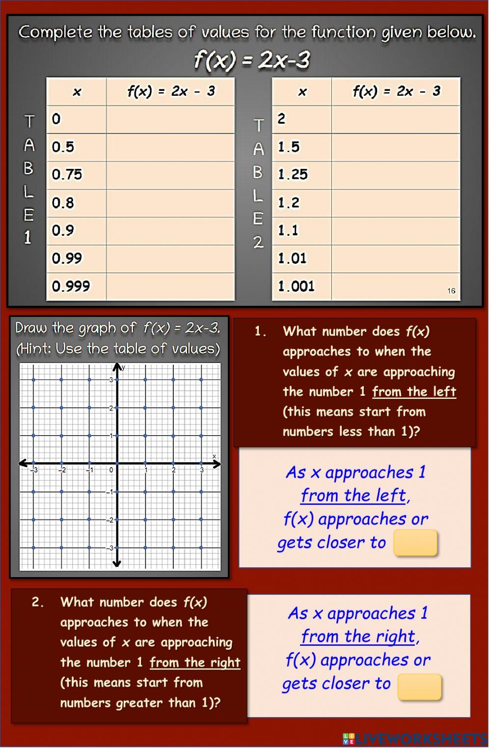 3q w1 topic 1 are you ready complete table of values and draw the graph