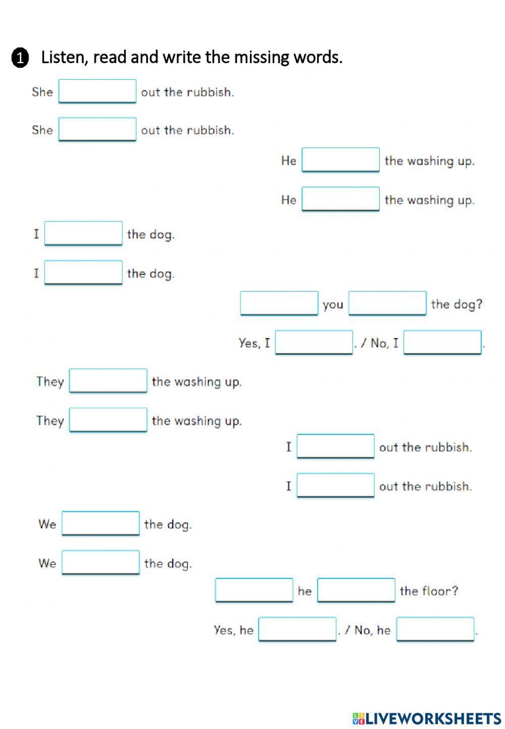 Present simple and past simple