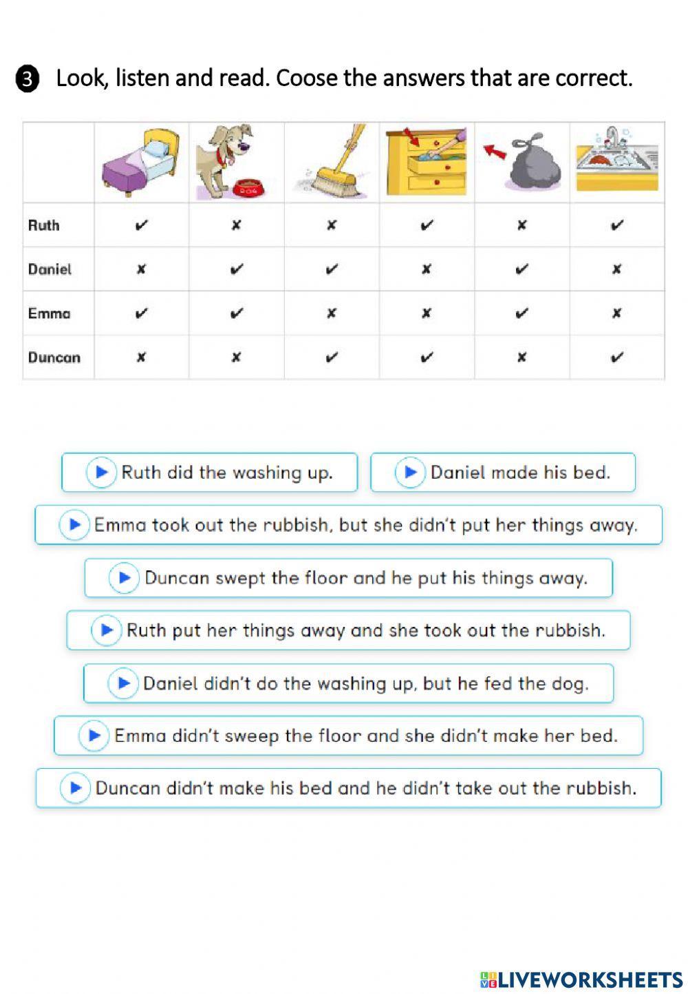 Present simple and past simple