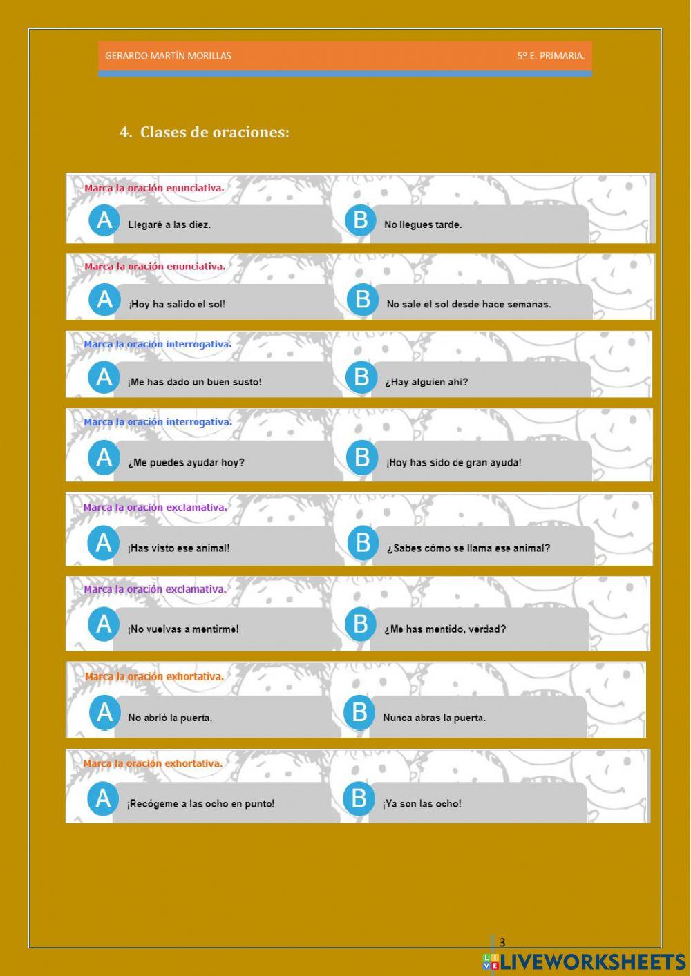 Taller de gramática. Ficha 10. II.