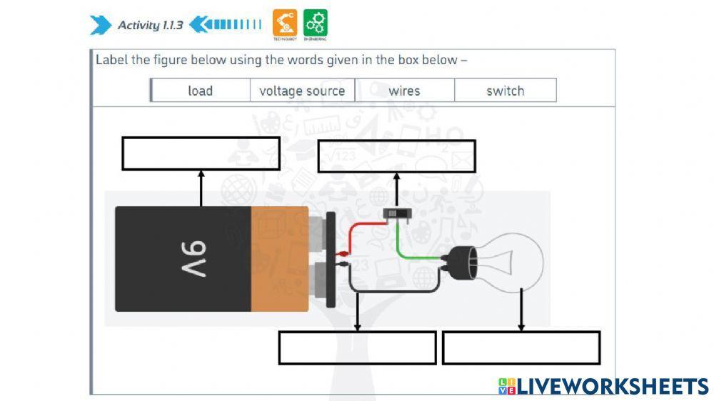 Electric circuit online activity for 10 | Live Worksheets image.