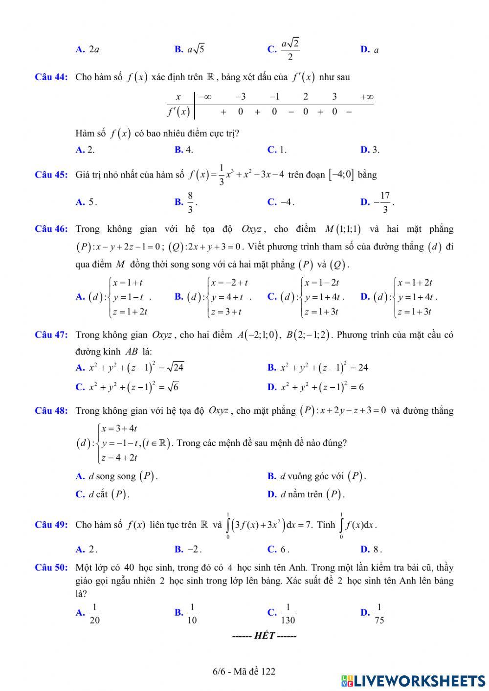 TNTHPT-MĐ-67-Đề ôn tập số 122