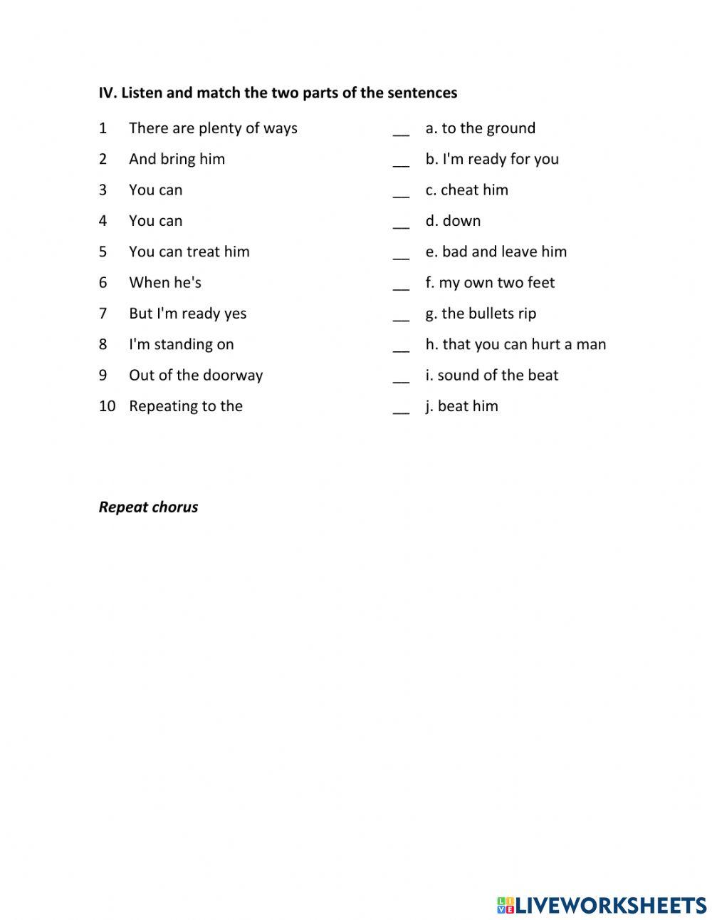 Another one bites the dust - Queen LC handout