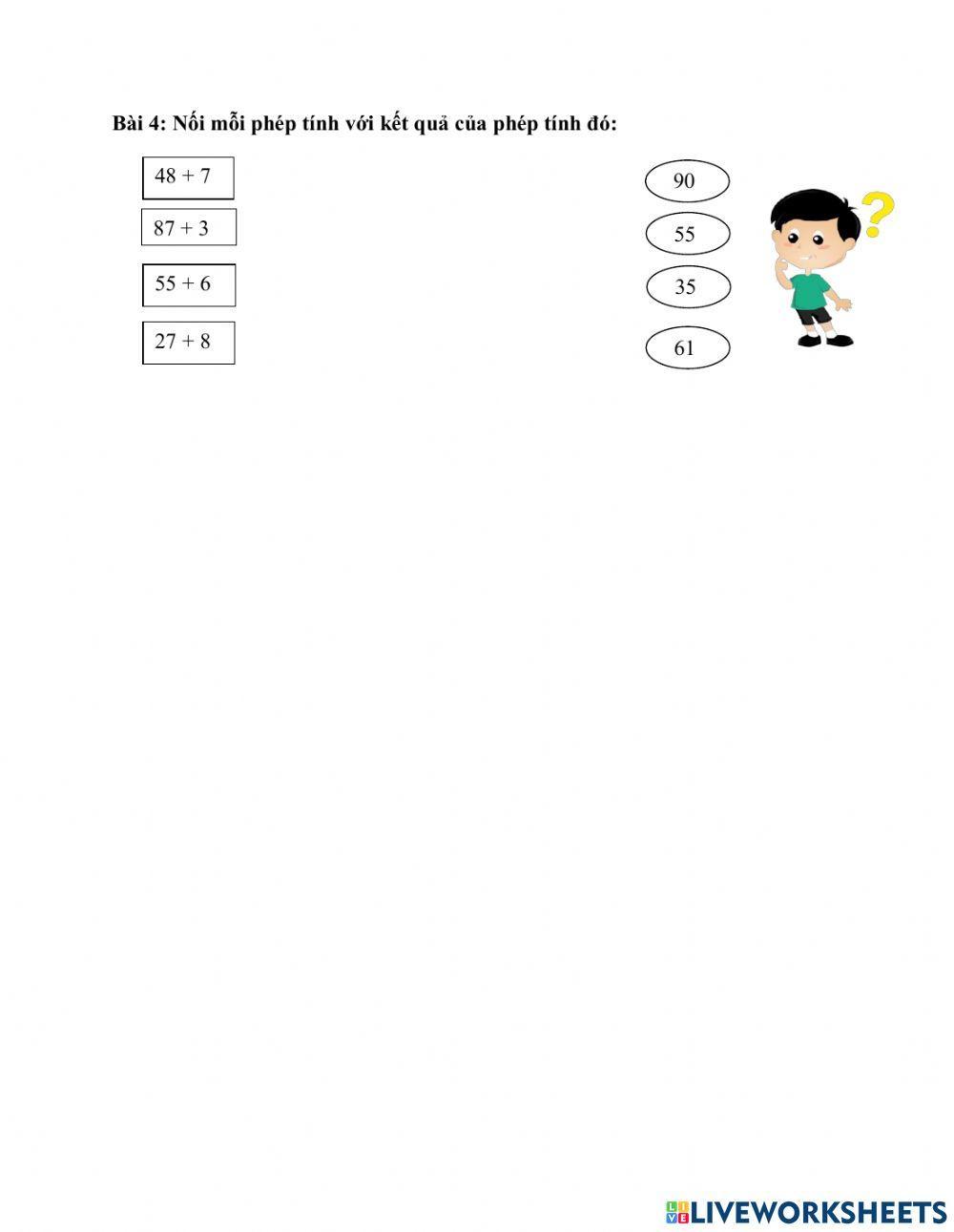 Phiếu bài tập bài 19-lớp 2- KNTT