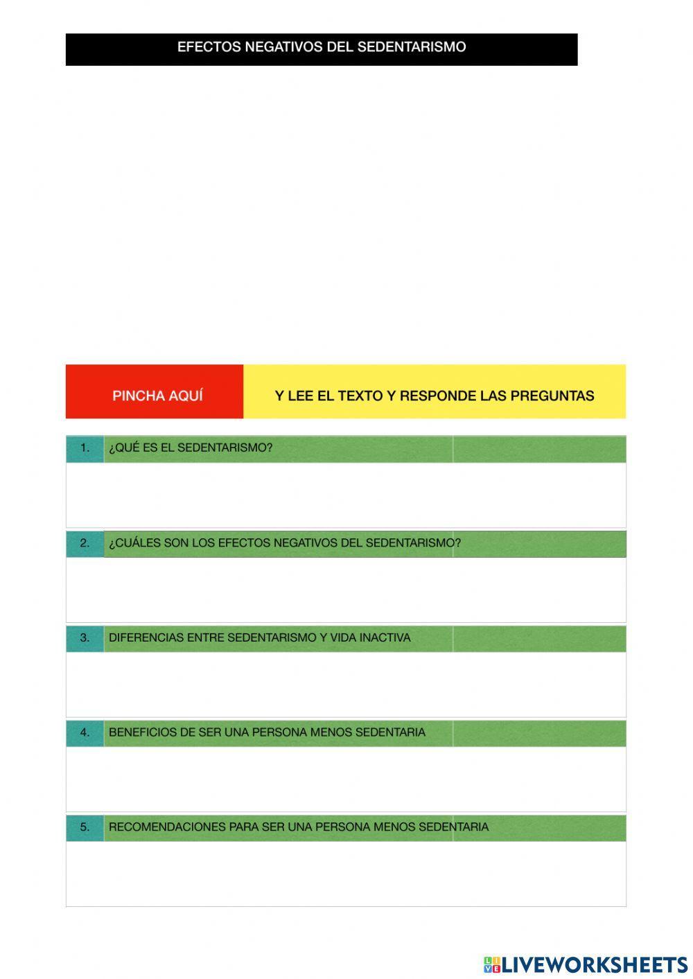 Efectos negativos del sedentarismo II