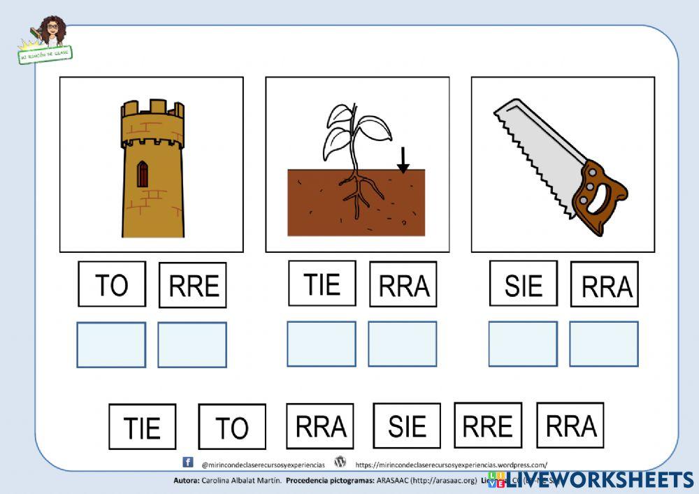 Rr: torre, tierra, sierra