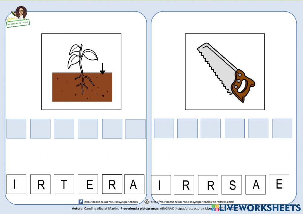 Rr: torre, tierra, sierra