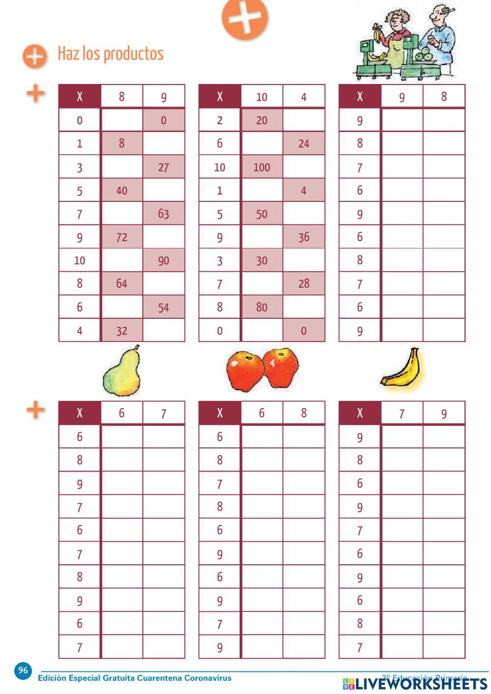 Escribe los númeroa