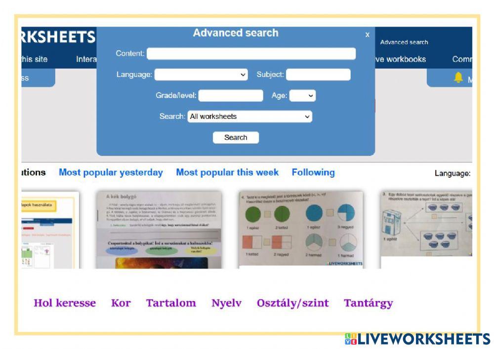 Hogyan használjuk a Liveworksheets feladatlapokat