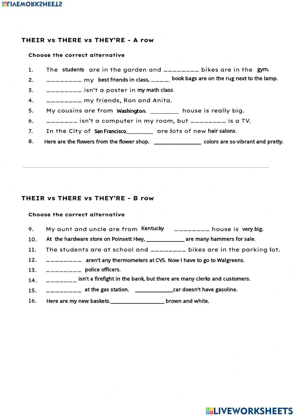 Which one- there, their or they're?