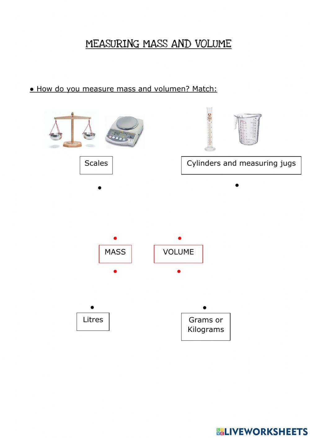 Measuring mass and volume