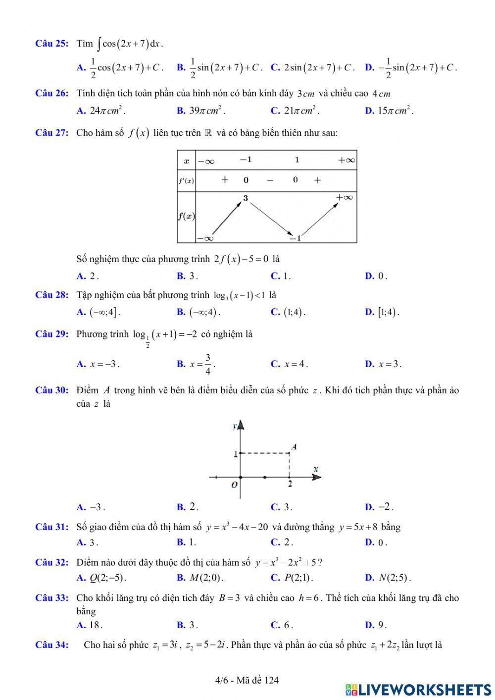 TNTHPT-MĐ-67-Đề ôn tập số 124
