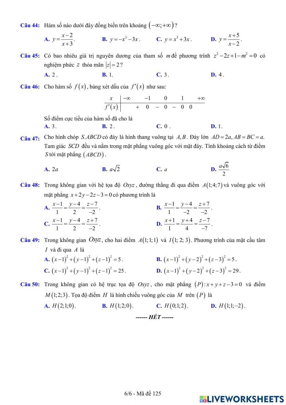 TNTHPT-MĐ-67-Đề ôn tập số 125