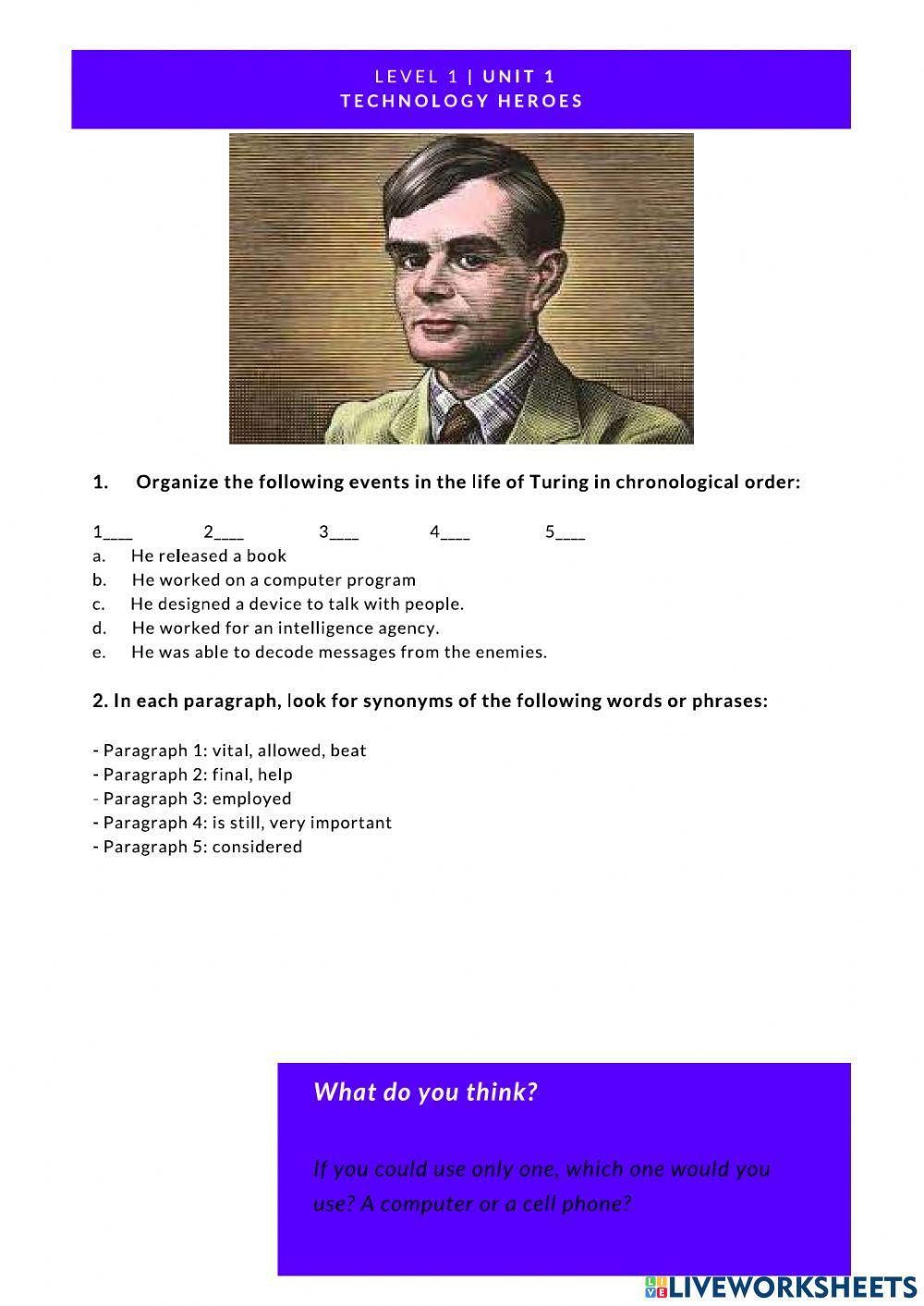 2022 Unit 1 reading 3 Alan Turing