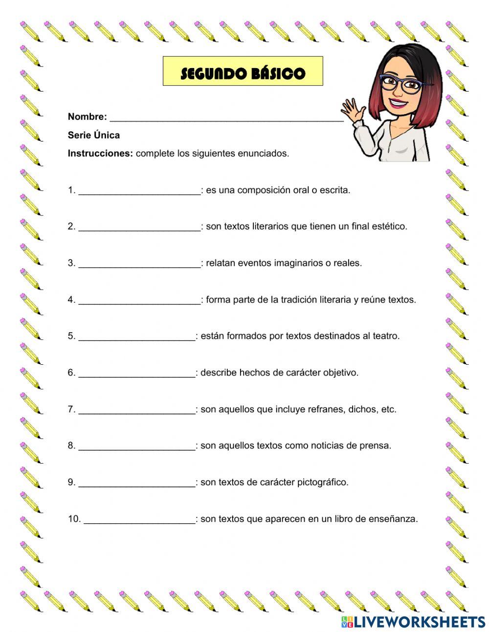 Texto literarios y no literarios