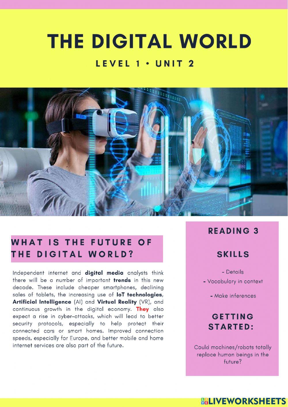 2022 Unit 2 reading 3 Future of Digital World