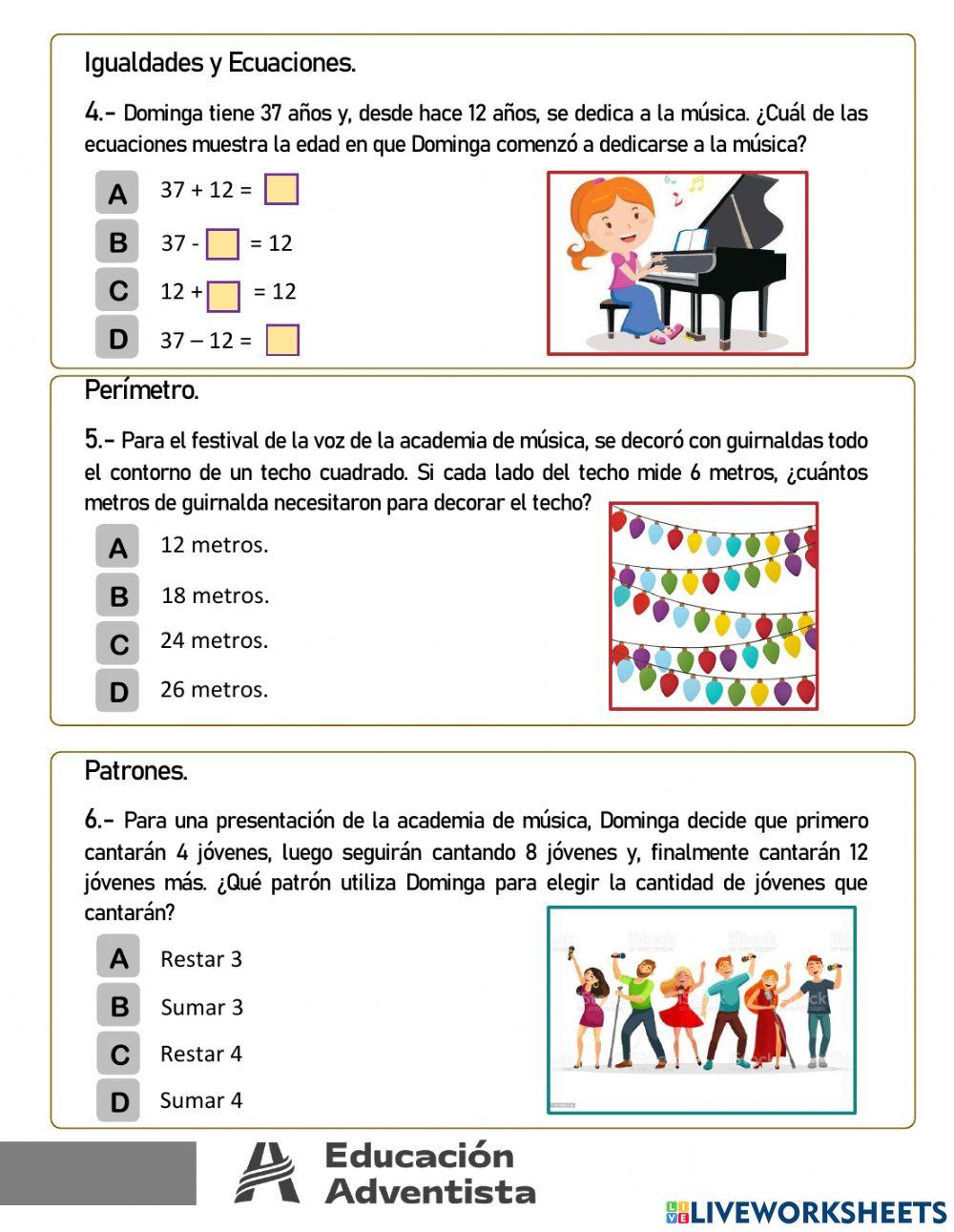 Evaluación Diagnóstica Matemática