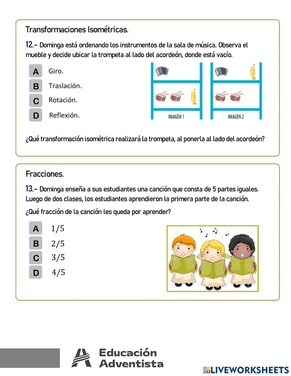 Evaluación Diagnóstica Matemática