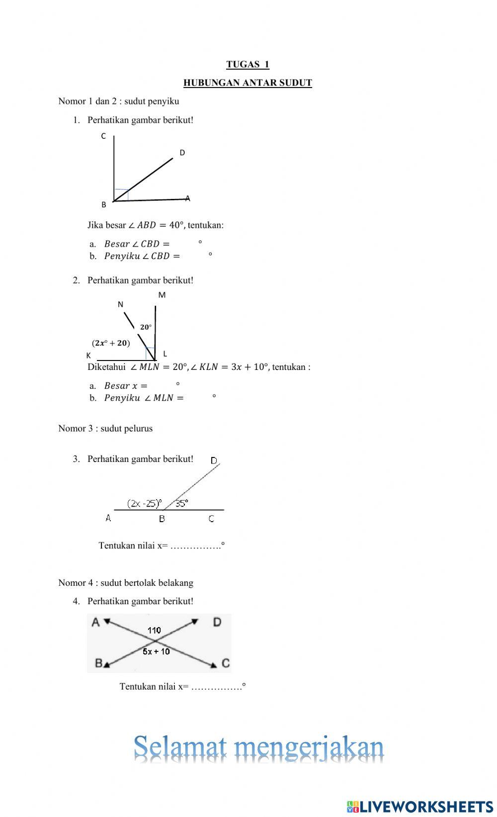 Tugas 1 7c | Free Interactive Worksheets | 2009819