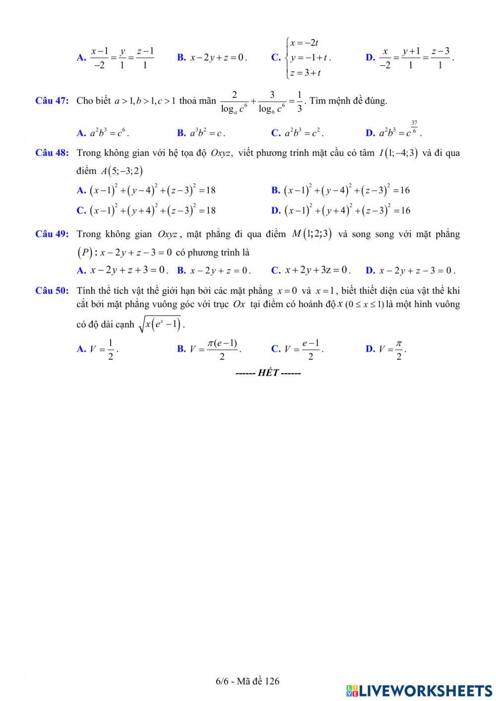 TNTHPT-MĐ-67-Đề ôn tập số 126