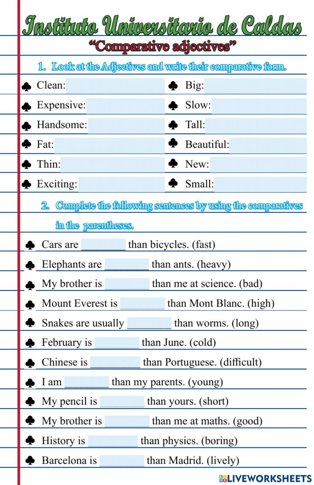 Comparative adjectives