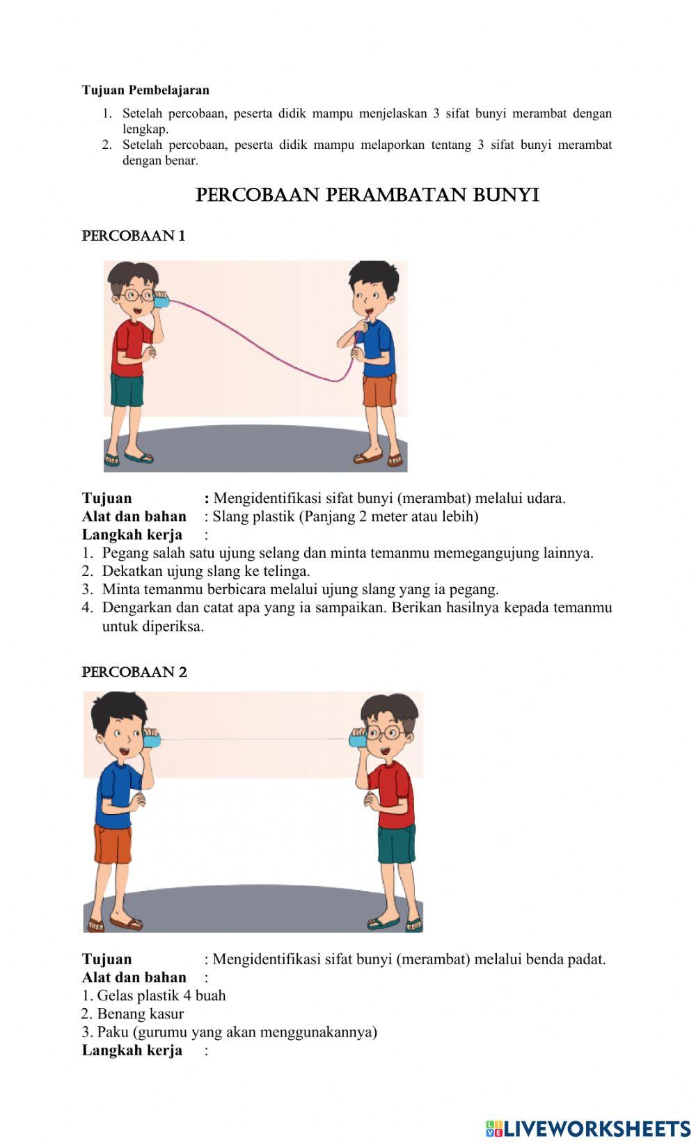 Percobaan perambatan bunyi