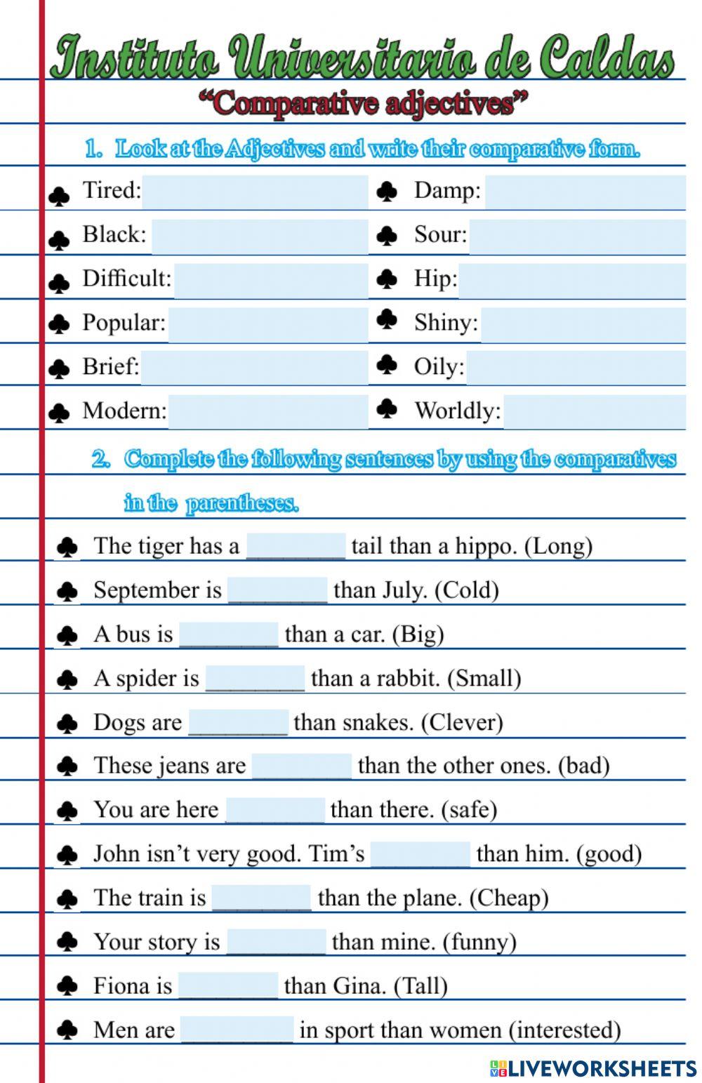 Comparative adjectives