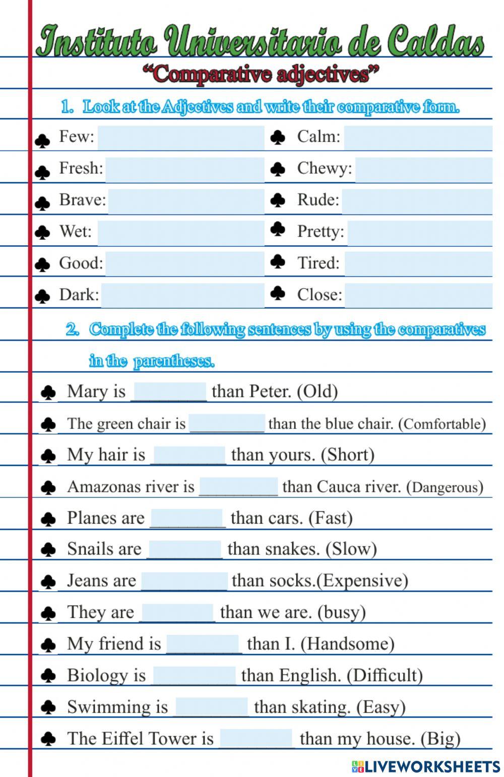 Comparative adjectives
