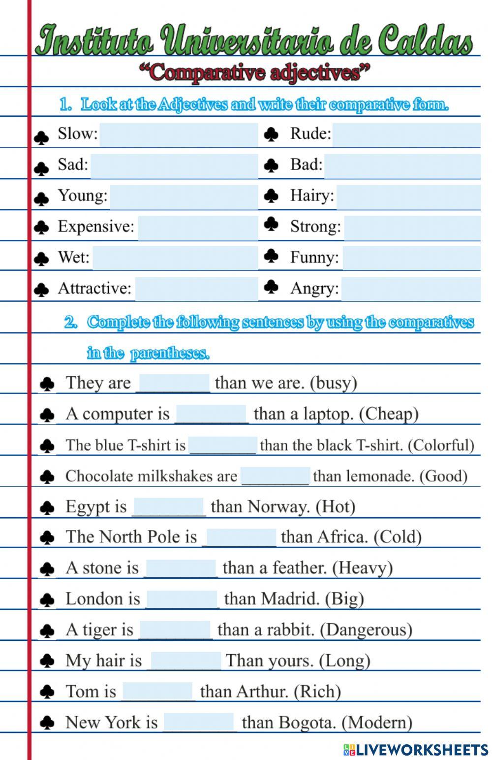 Comparative adjectives