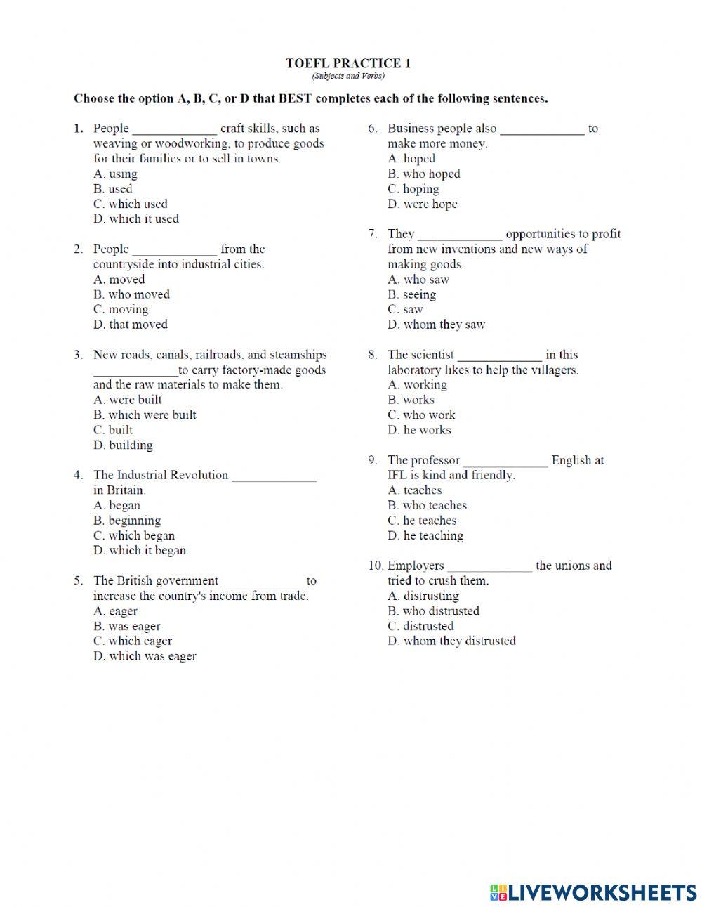 Subject and Verb(Grammar)