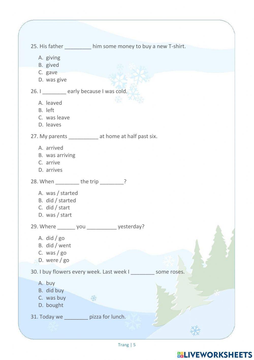 THÌ QUÁ KHỨ ĐƠN