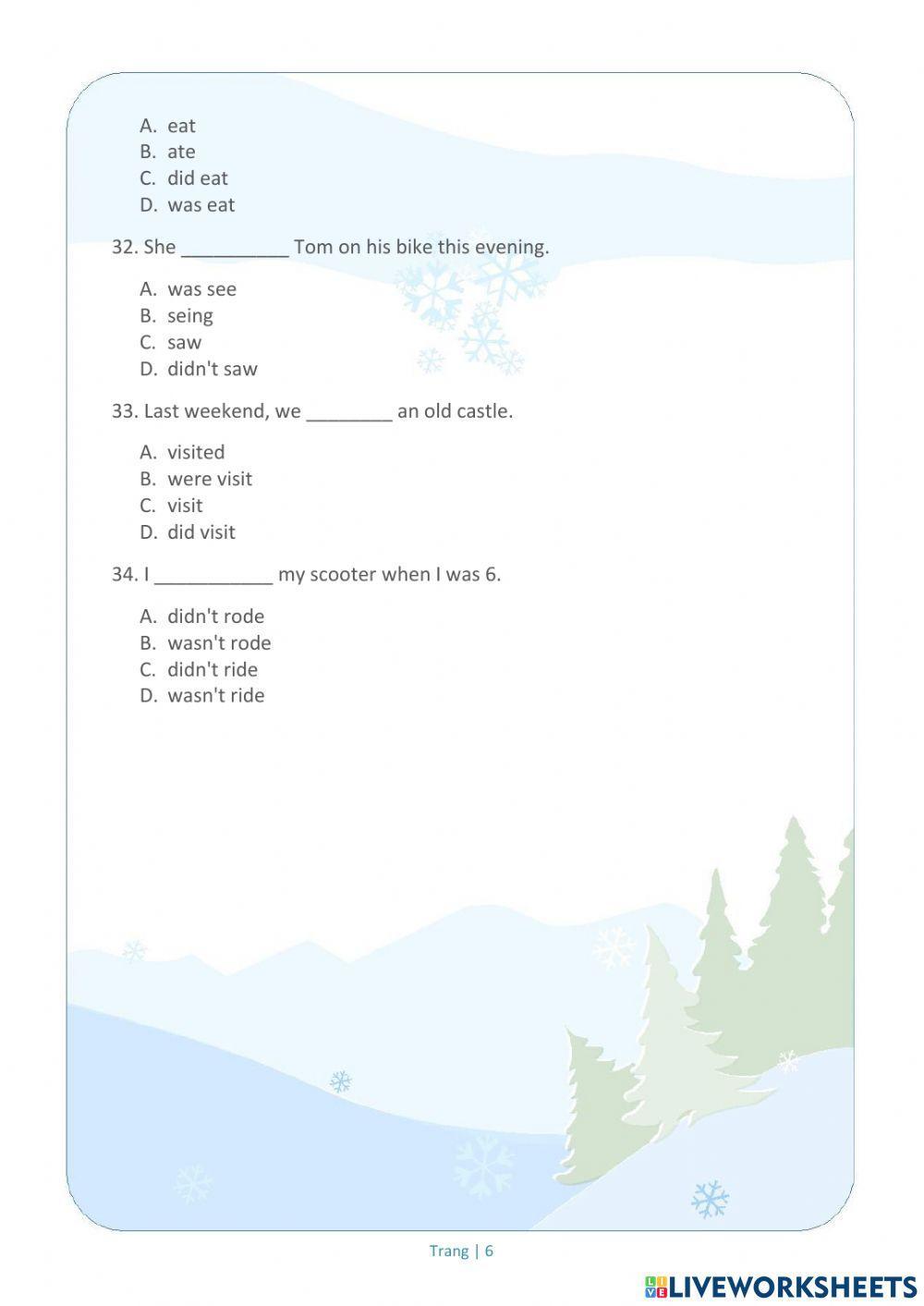 THÌ QUÁ KHỨ ĐƠN