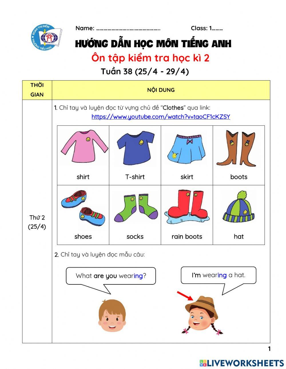 Hướng Dẫn học môn tiếng anh tuần 38-NIK1