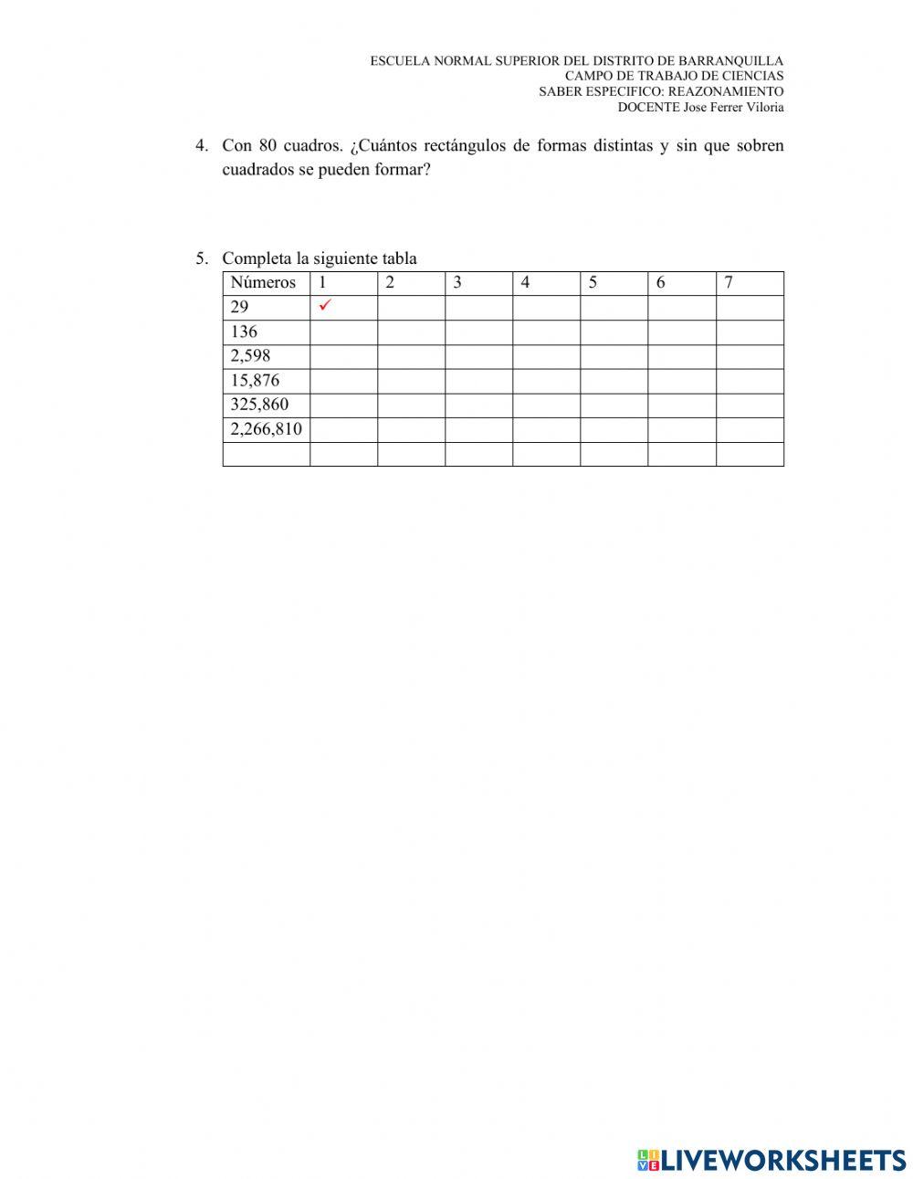 Taller de multiplos y divisores