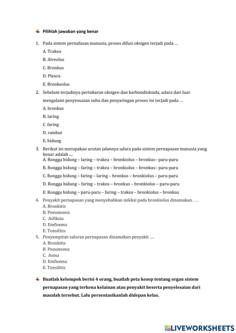 E- LKPD Sistem respirasi
