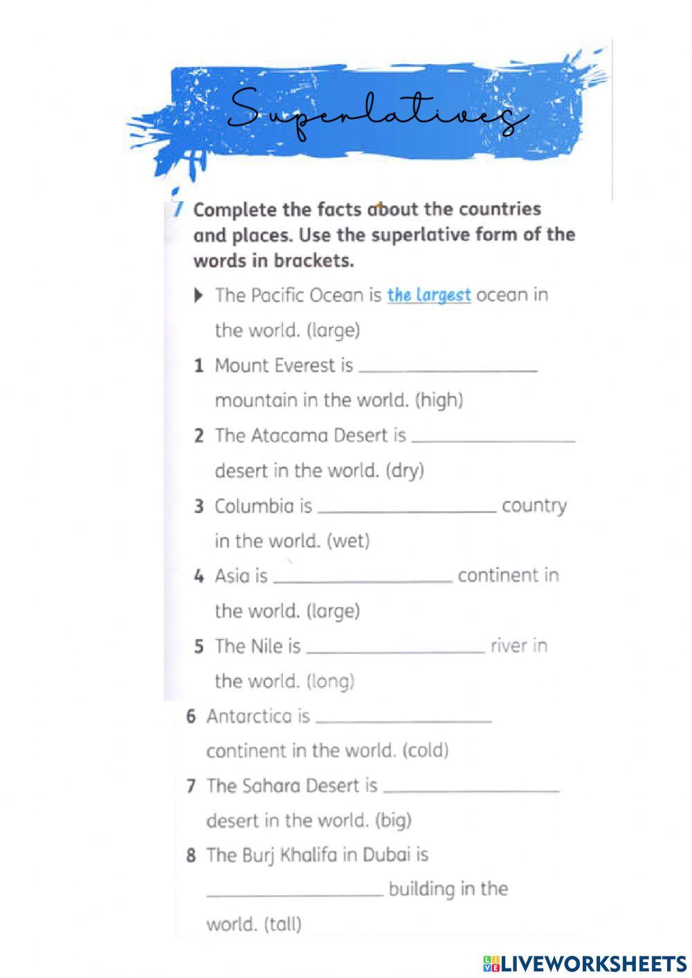 Comparatives and Superlatives