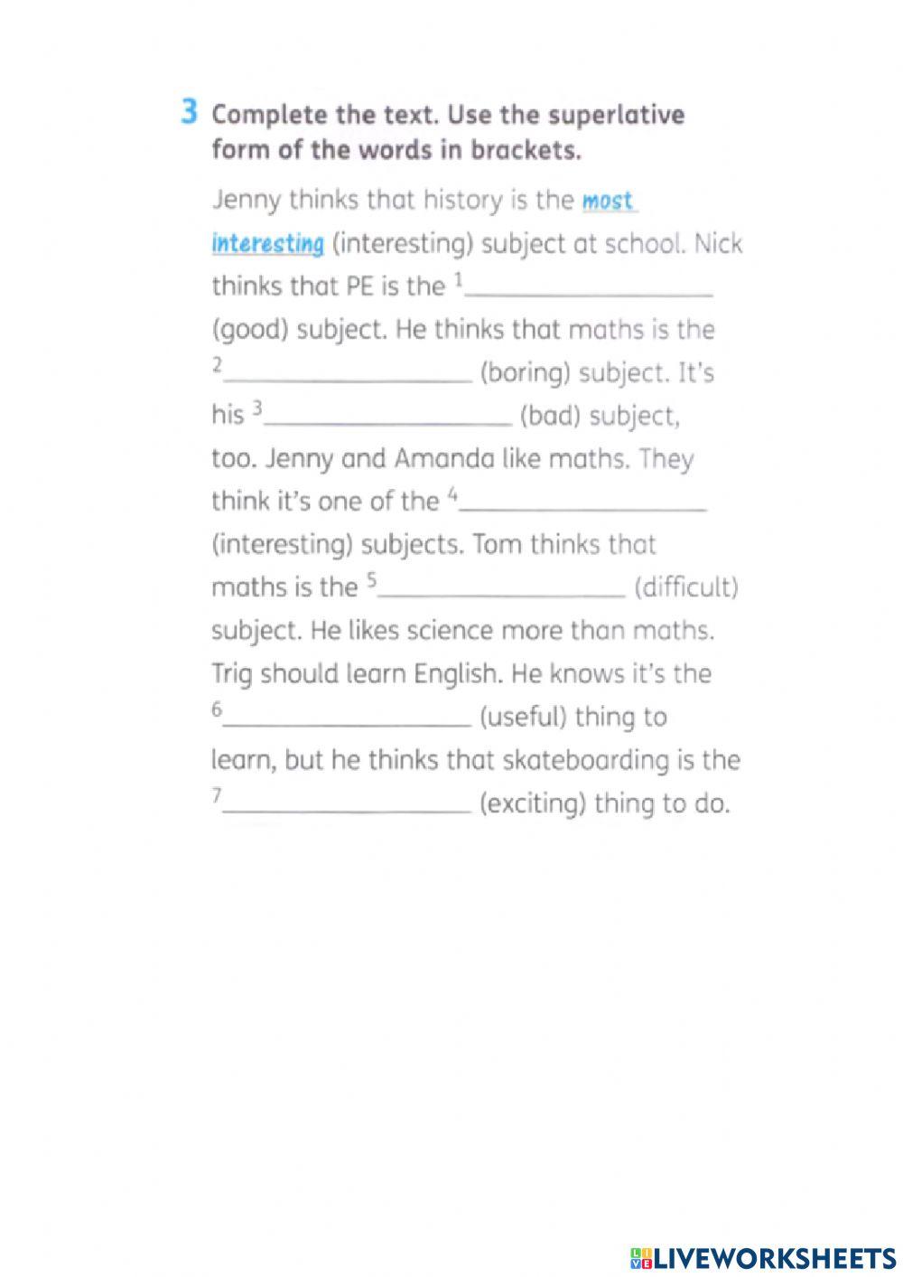 Comparatives and Superlatives