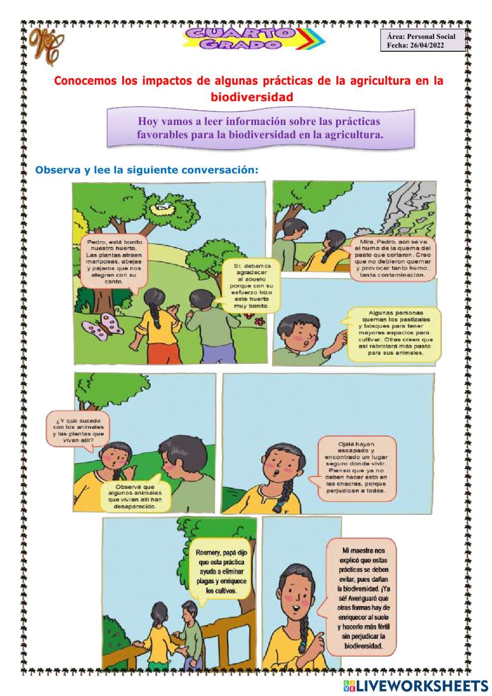 Practicas de la agricultura en la biodiversidad