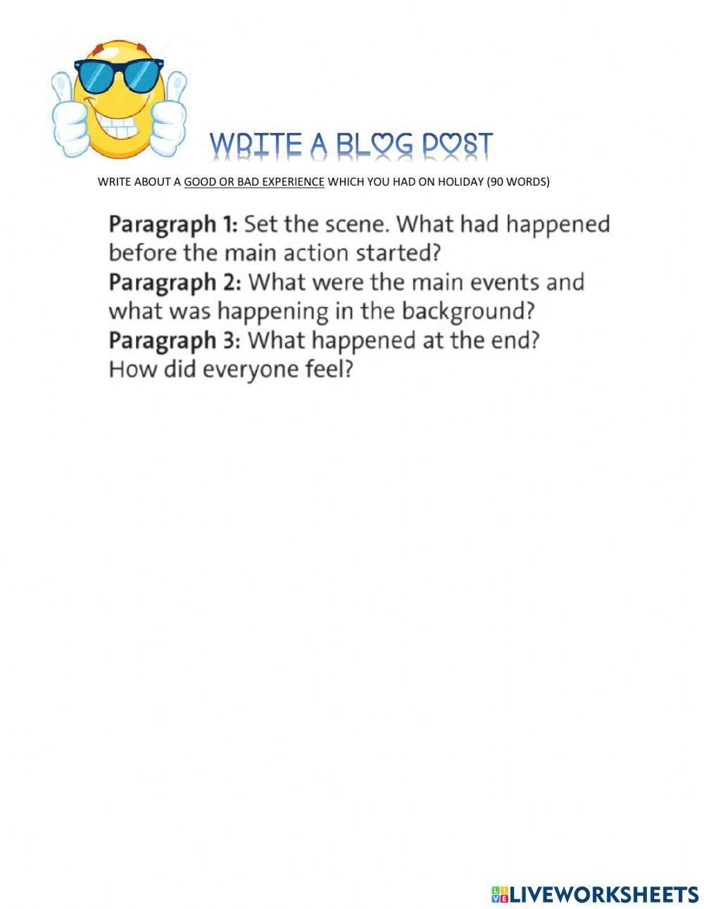 Write a blog post Write a blog post