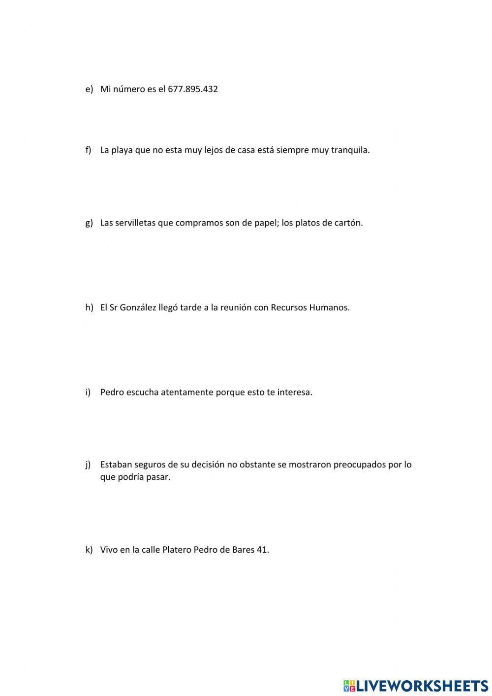 Uso del punto y de la coma