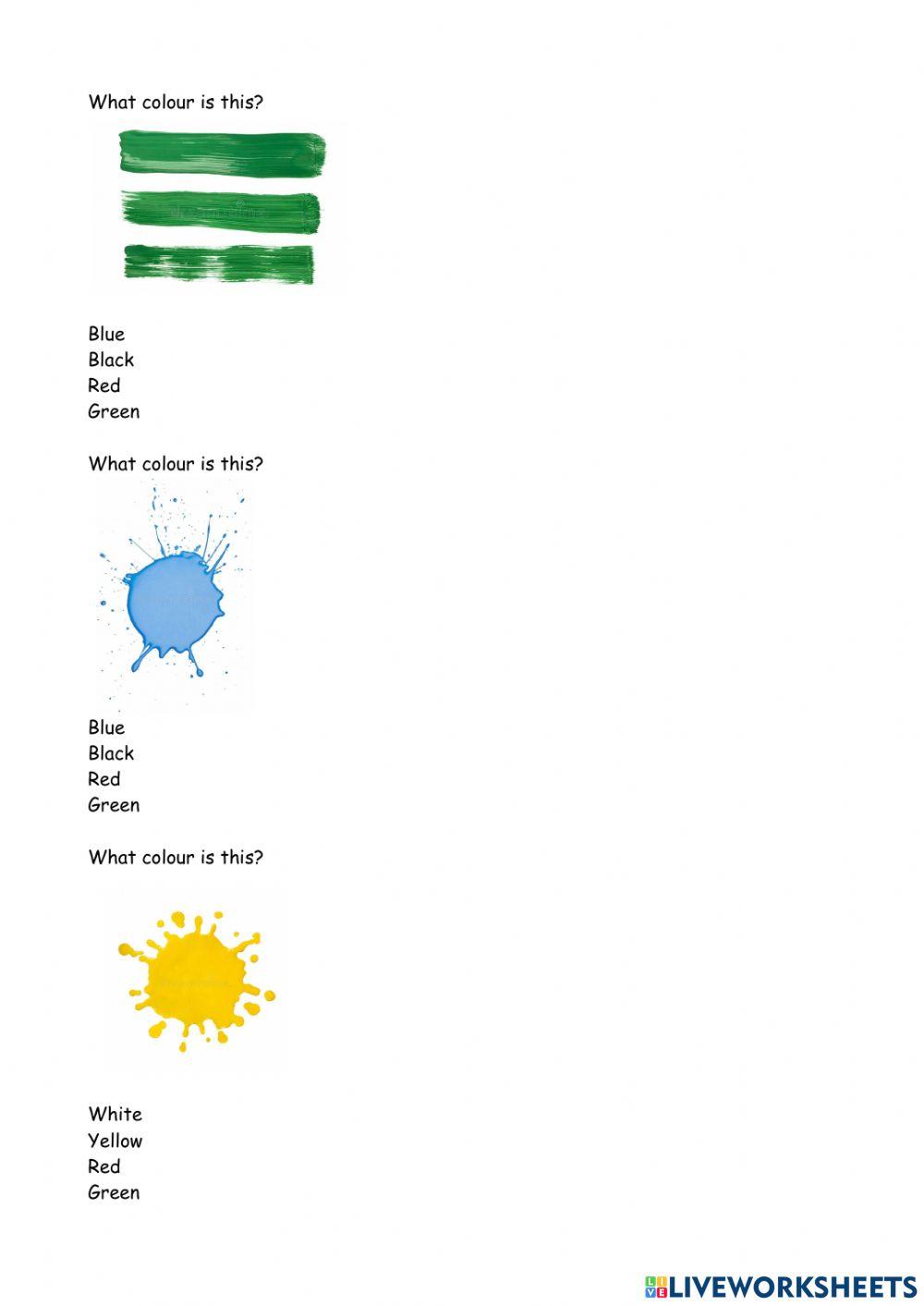 Choose the correct word for the colour