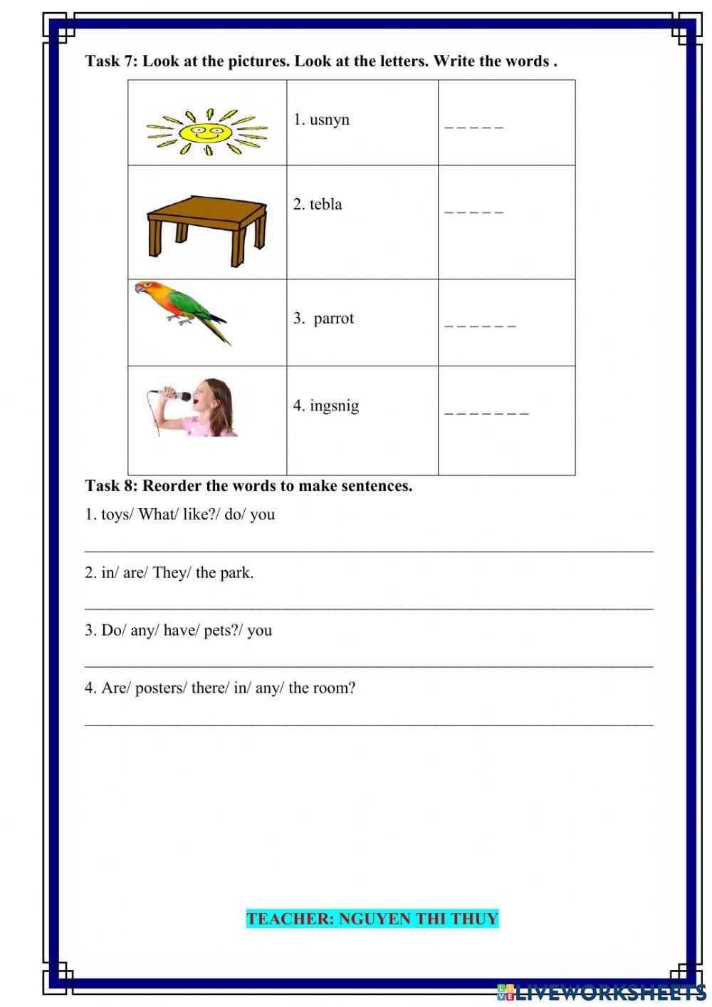 PBT Đề 9 (Lớp 3) Mrs.Thuy