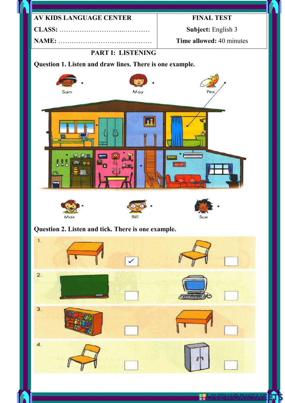 PBT Đề 10 (Lớp 3) Mrs.Thuy