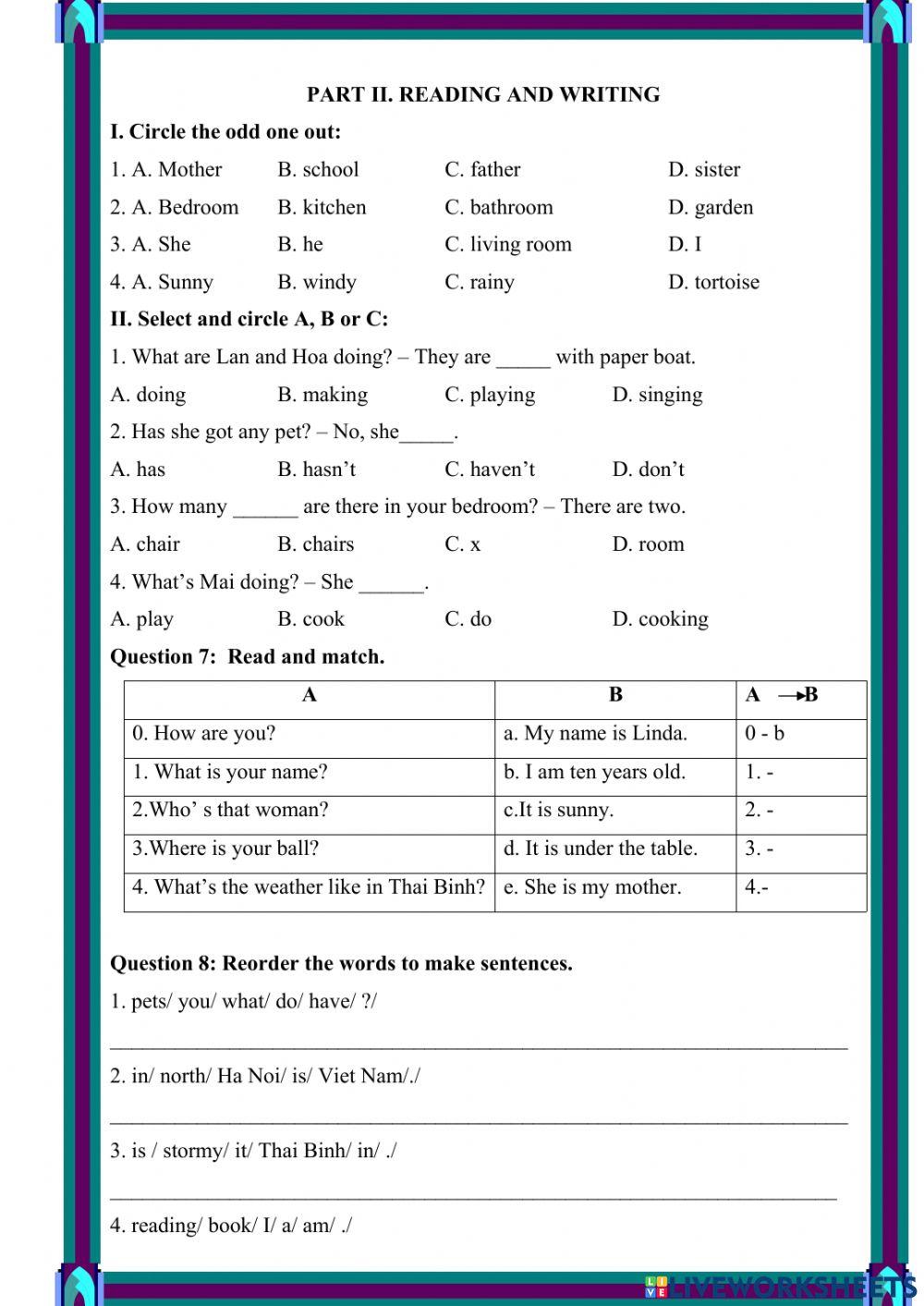 PBT Đề 10 (Lớp 3) Mrs.Thuy