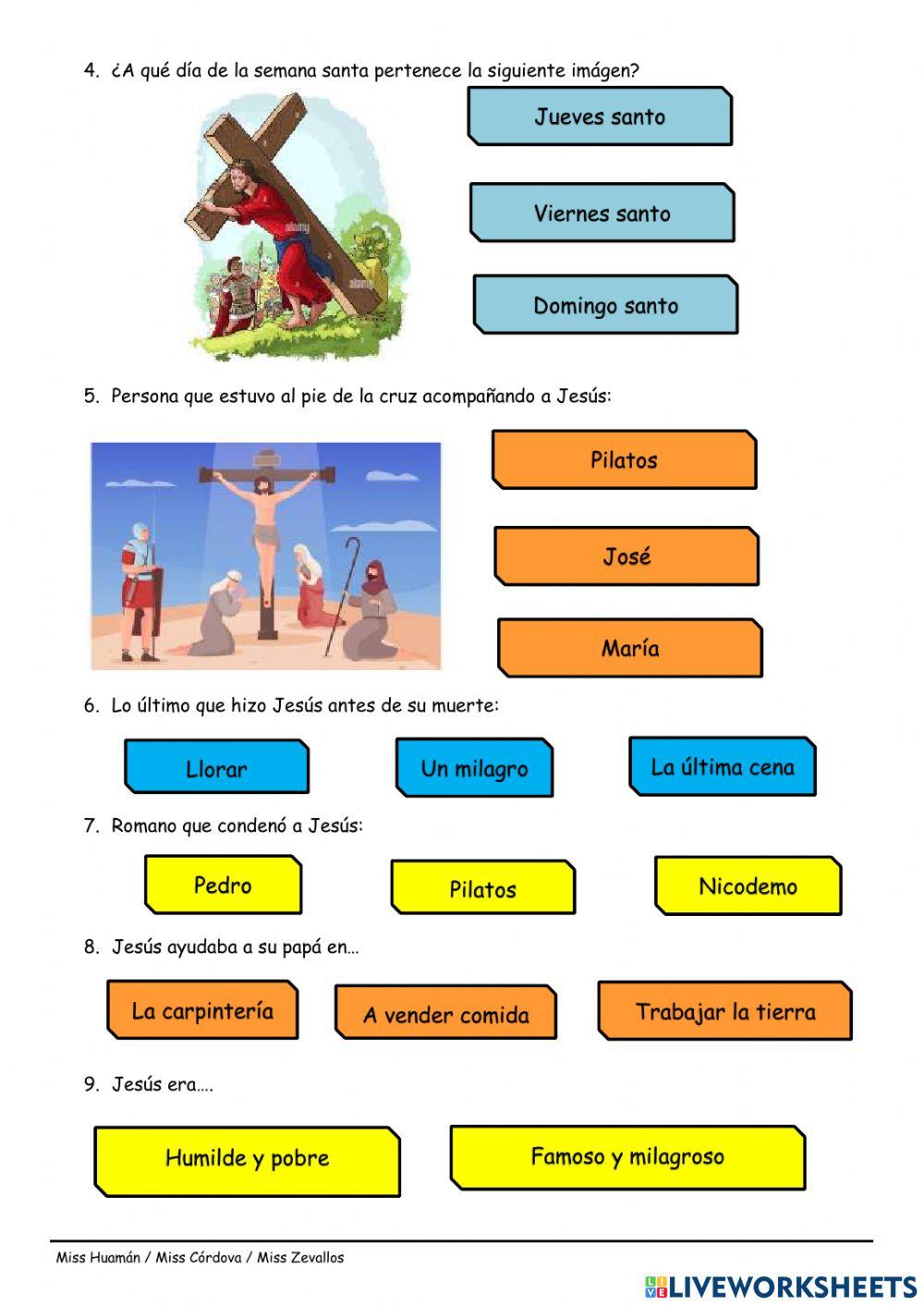 Examen de religión Examen de religión