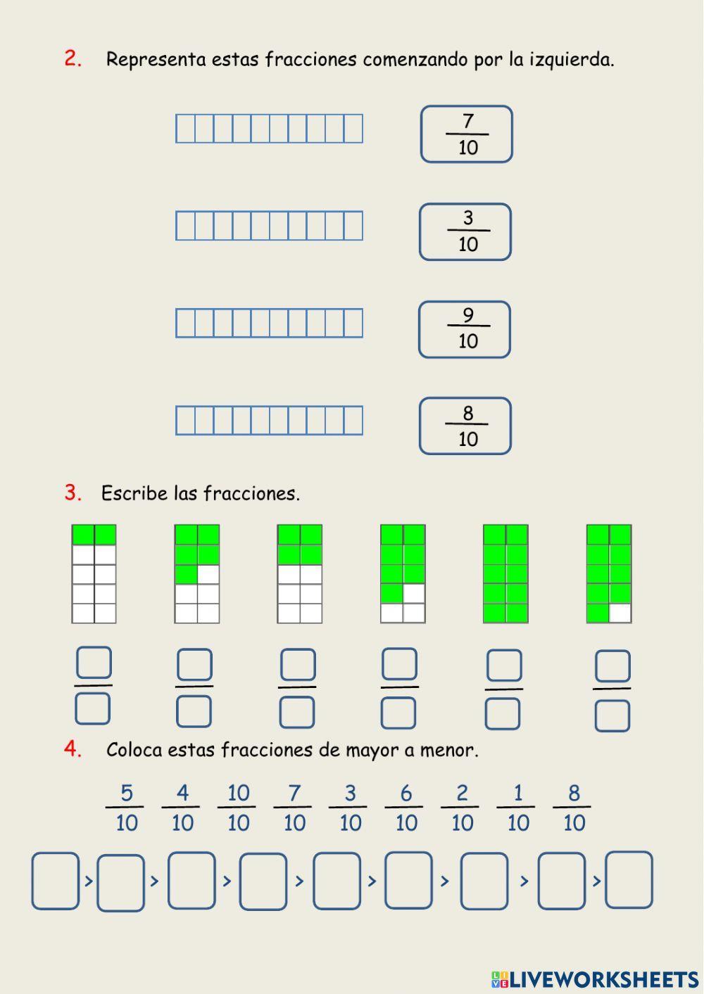 Fracciones decimales